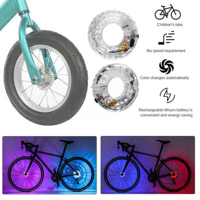 Lumières de roue de vélo étanches et rechargeables, lumière intelligente, voyant d'avertissement coloré pour enfants, cyclisme