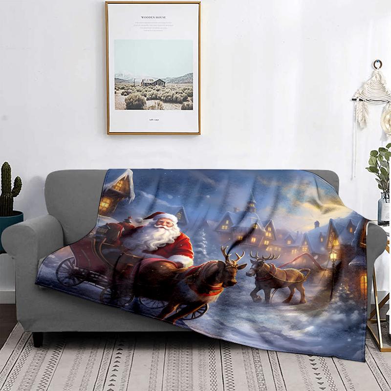 Home Decoration Plush Throw Sofa Blanket Bedspread Bed Fluffy Soft Blankets Decor Plaid Modern Halloween Merry Christmas Winter