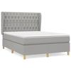 3128757 vidaXL Lit à sommier tapissier avec matelas Gris clair 140x190cm Tissu
