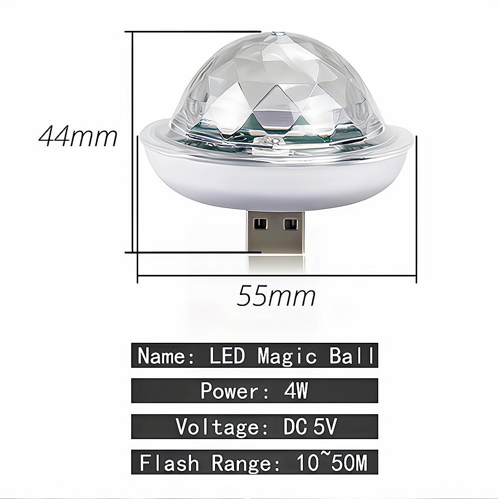 1pcs USB Dj Lamp Led Bar Night Light LED RGB Discos Stage Ing Projector Welcome Micro Crystal Ball Sound Party Atmosphere Lamp