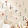 6 Pcs Painted Floral Wall Stickers Removable Self-Adhesive DIY Waterproof Wall Decals Repositionable