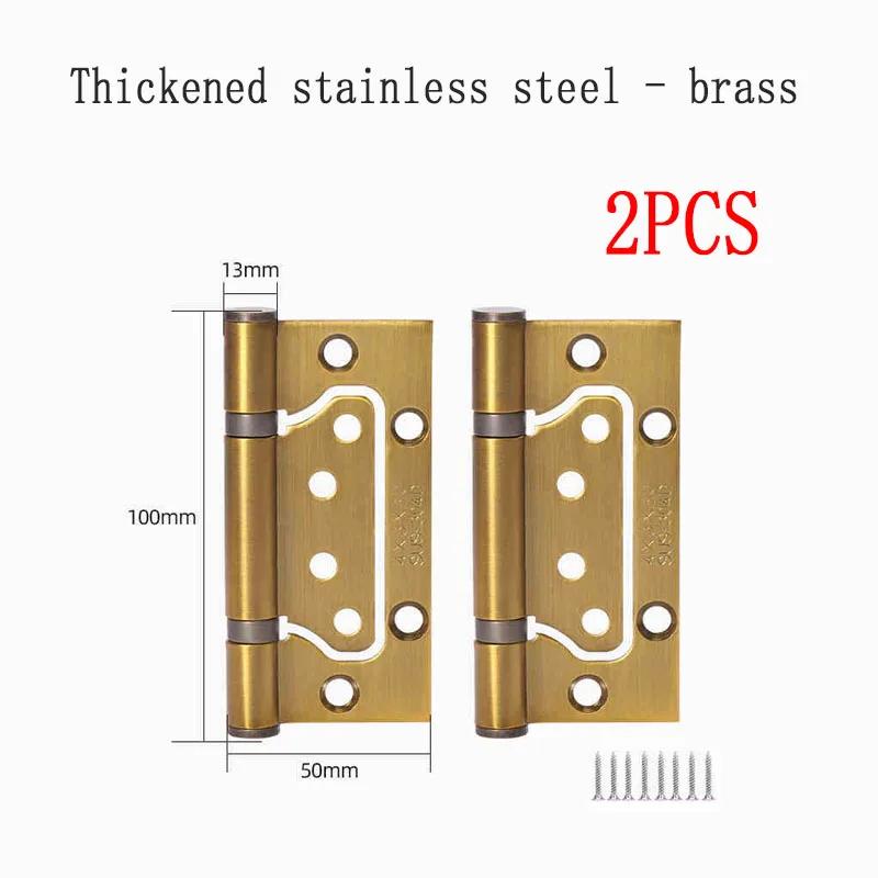Stainless Steel Door Hinges Invisible Mute Thickened Bearings Hardware Hinge Accessories for Wooden Doors Window 4 Inch