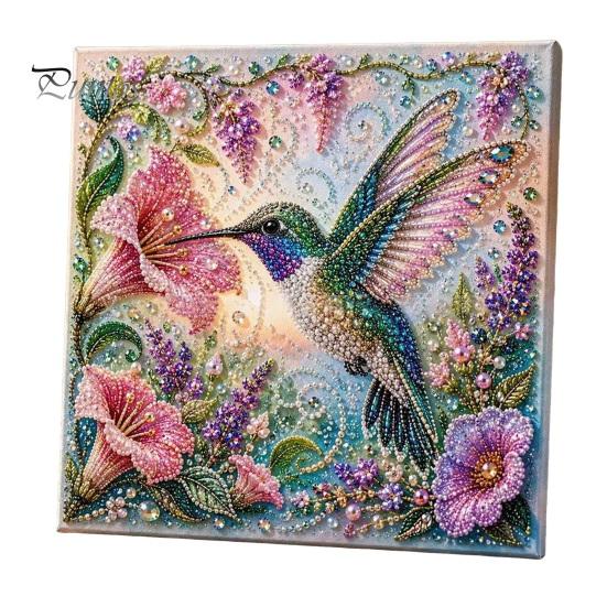 Artistic Home Wall Decoration Animal Faux Pearl Art DIY Kit, Cute Painting Exquisite Sparkling 3D Flowers Crafting Kit for Adults, Decor Desktop