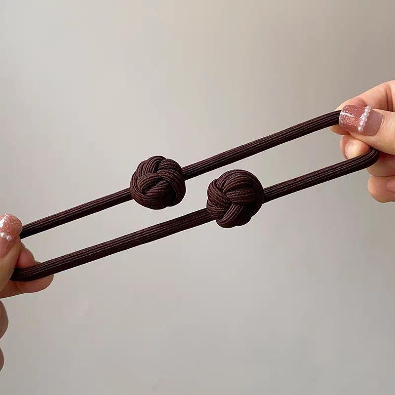 High Ponytail Hair Band Elastic Rubber Chinese Knot Hair Rope Scrunchies Hair Tie Simple Knotted Head Rope For Women Decor Gift