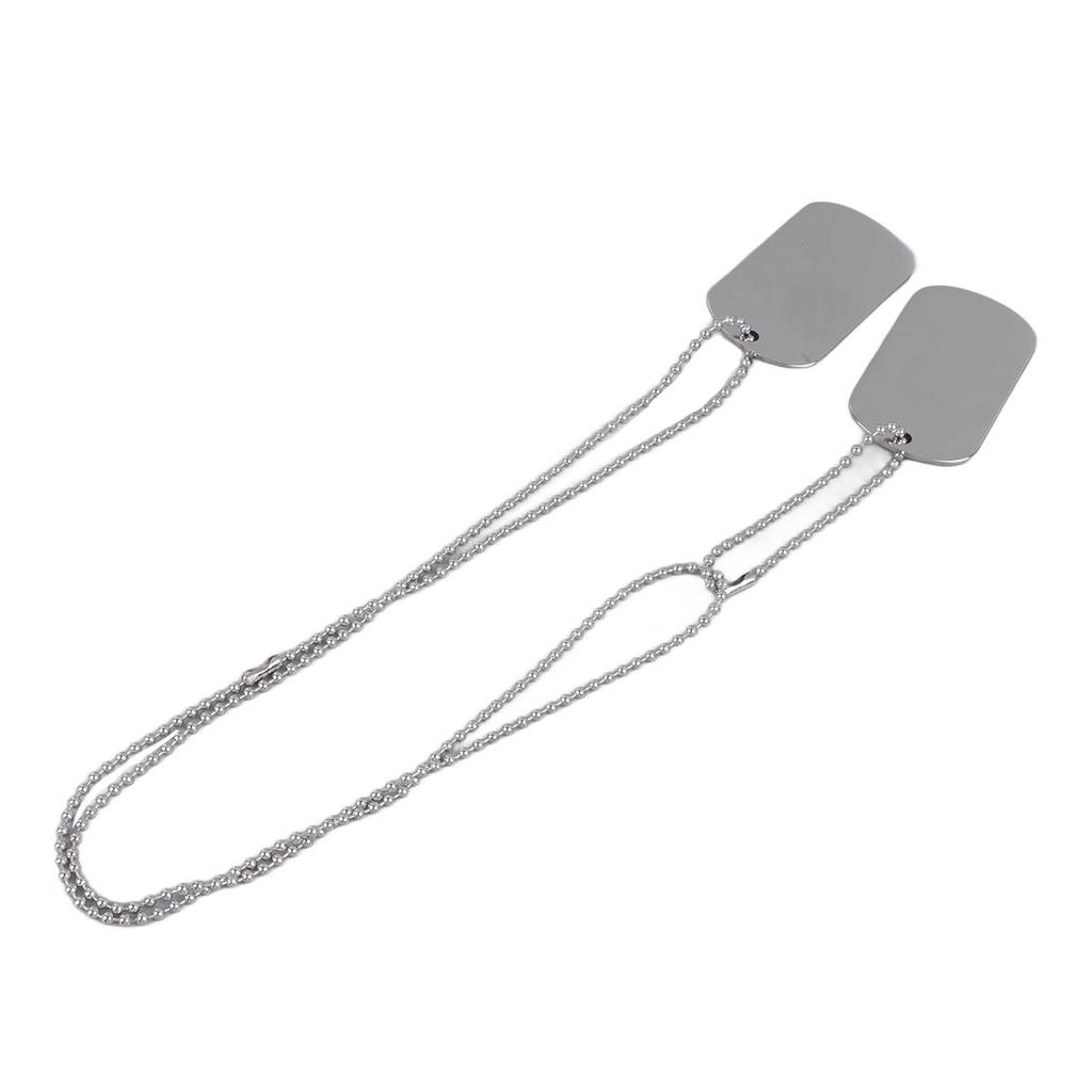 Double Tag Pendant Necklace Men Simple Fashionable Titanium Steel Necklace Jewelry Accessory for Party