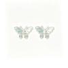 Elegant 3D Butterfly Stud Earrings Women Sweet Fresh Style Post Real Gold Plated Copper