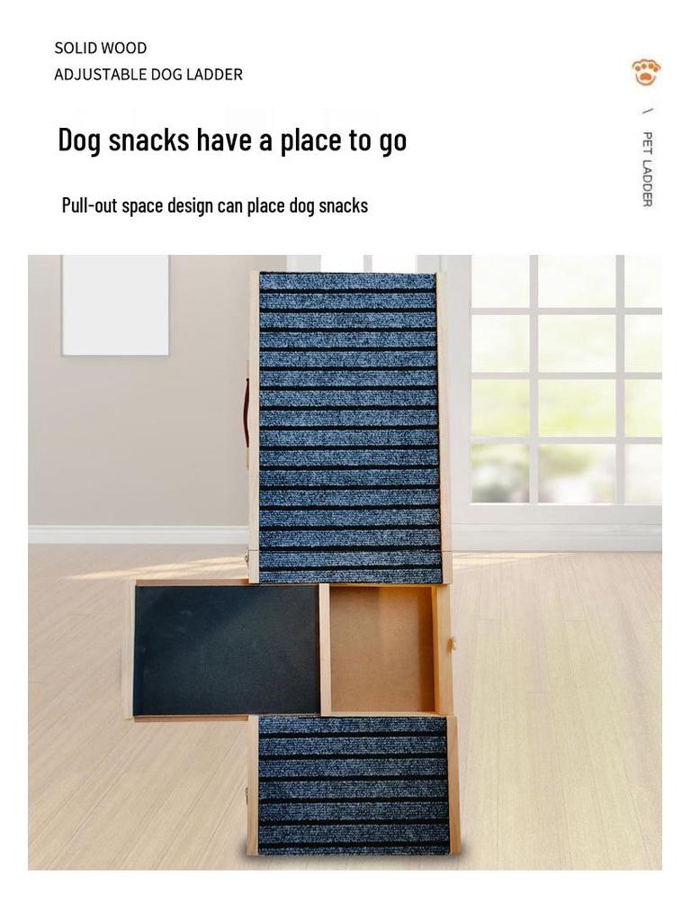 Opvouwbare Houten Huisdierenloopplank voor Katten & Oudere Honden - Verstelbare Hoogte voor Sofa & Auto Toegang