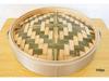 Cesta grande de bambú con borde de aluminio y rejilla para cocinar al vapor para Baozi y Mantou