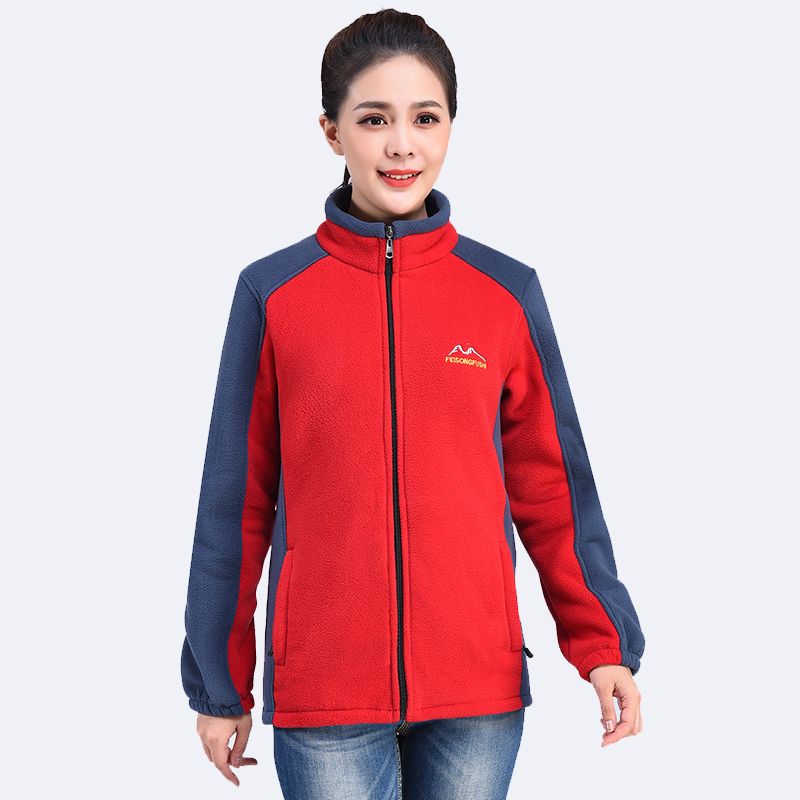 

Осень и Зима Уличный Женский Флис Флисовая Женская Куртка Большого Размера Свободный Кардиган Воротник-стойка Свитер XXXXXL красный