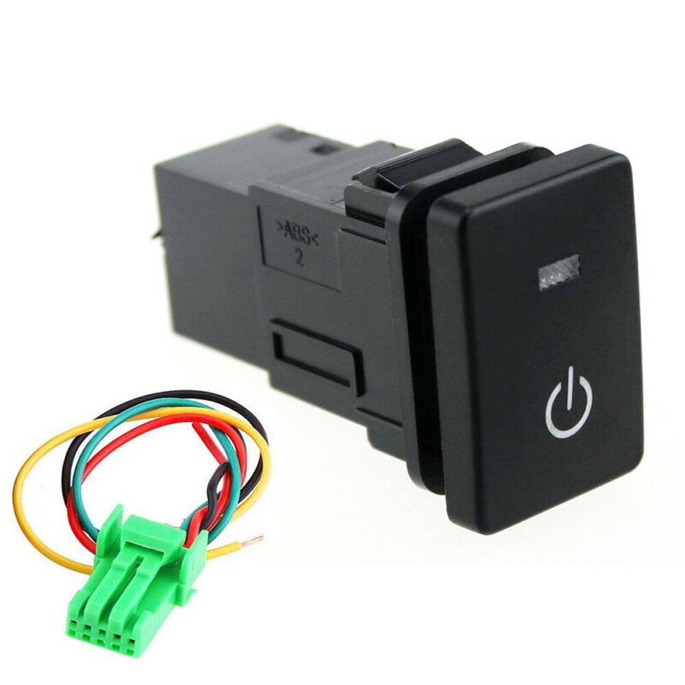 Blue LED Power Lights Push Button Switch Laser For Toyota For Camry Corolla Plastic Black Switch Car Interior Accessory China Mainland