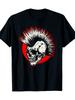 Men's Punk Rock Mohawk Skull Graphic T-Shirt