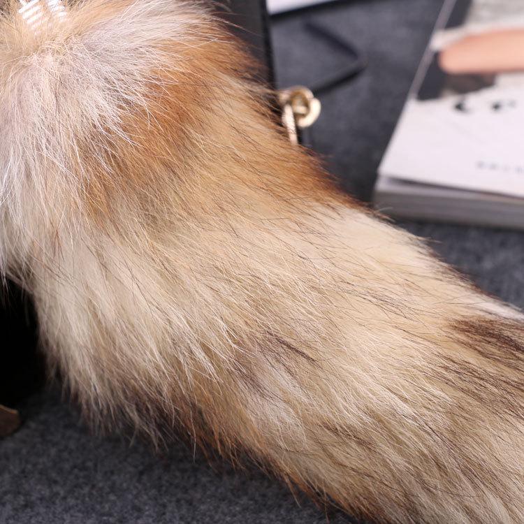 Women's Extra Large Real Fox Tail Keychain Pendant - Car/Bags Winter Charm