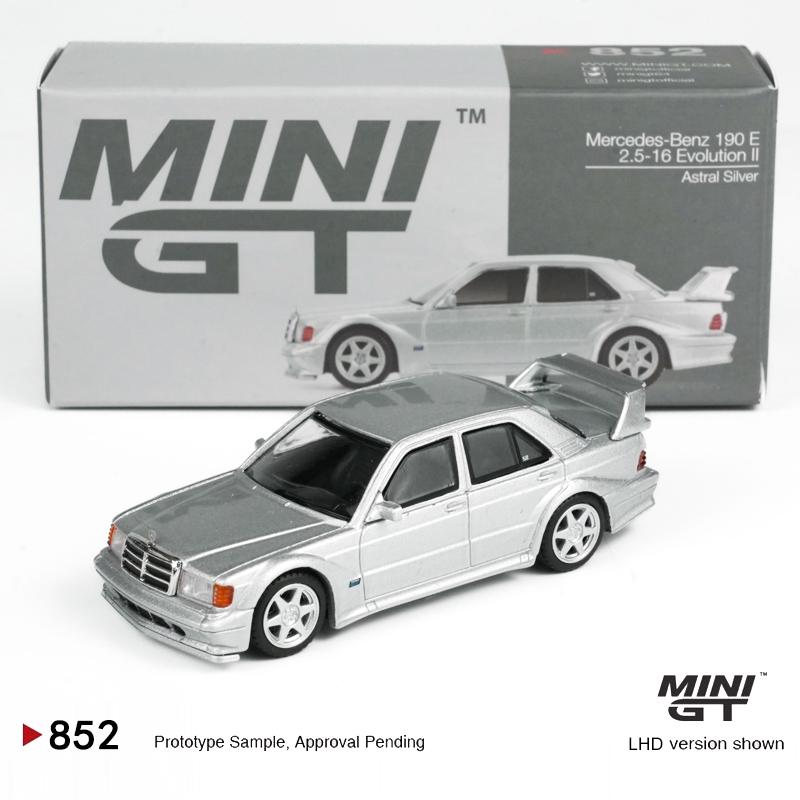 wspy5 MINIGT 1:64 Mercedes-Benz 190E 2.5-16 Evolution II Astral Silver MGT alloy car model 852