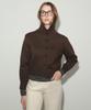 Brillemonths Merino Wool High-Neck Crop Cardigan [Brown]