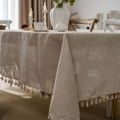 Tassel Table Cloth Linen Cotton Rectangular Tablecloth for Dining Table Coffee Table Cover Wedding Decoration Tapete Mesas