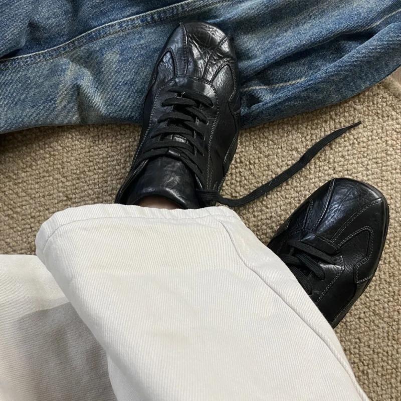 Adidași Retro Casual cu Șireturi, Plat, Pantofi de Mers Confortabili și Moi, Vârf Rotund, Pantofi Sport, Mărimi 35-44