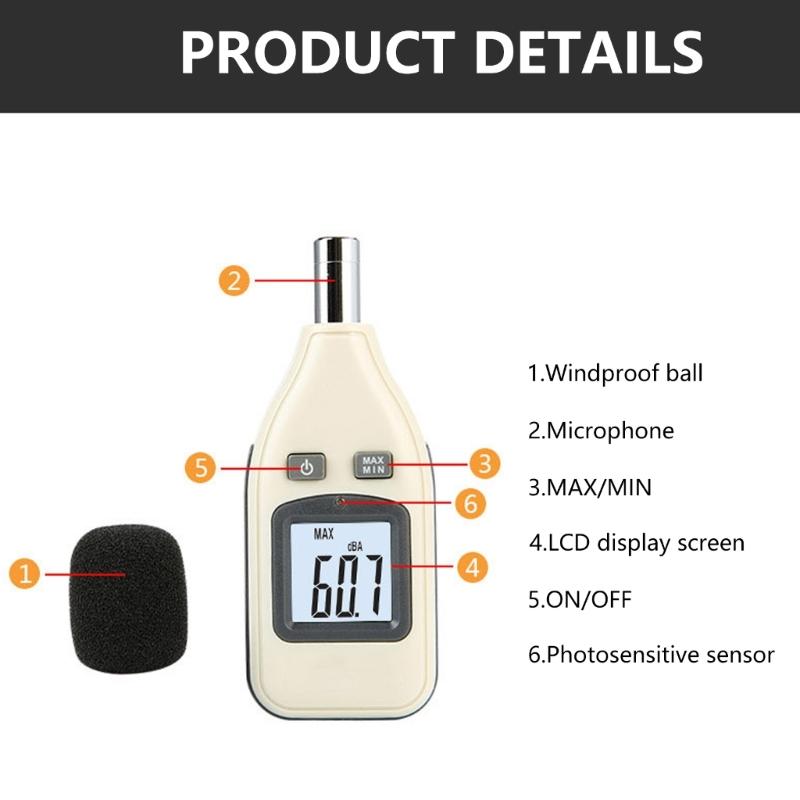 Digital Decibel Meter Sound Level Reader Sound Meter for Accurate Noise Measurement in homes  Office Construction site 