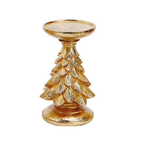 Svícnky na vánoční stromek Vintage pryskyřičná figurka vánočního stromku Stojan na sloupové svíčky pro domácí krbovou římsu Dekorace krbu