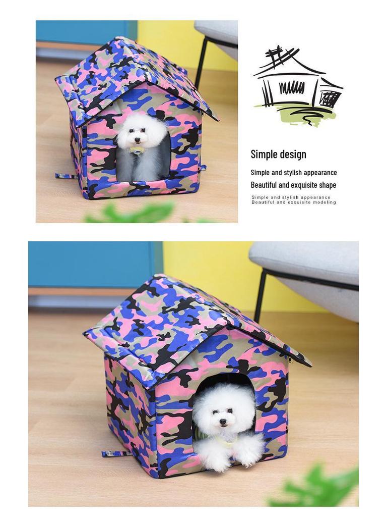 Водонепроникне ліжко для домашніх тварин з тканини Оксфорд для собак і котів – стиль намету для вулиці