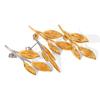 Elegant European & American Leaf 18K Gold Titanium Steel Earrings: Waterproof & Colorfast Luxury Design