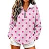 Leichter Kapuzenpullover für Damen mit Polka-Dot-Print, Pullover-Sweatshirt ohne Taschen für Freizeitkleidung