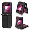 For Motorola Razr 40 Ultra 5G Hard PC+PU Leather Cover One-piece Design Card Slots Phone Case with Lanyard