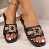 Donna Moda Lusso Sandali a Ciabatta a Fascia Singola Minimalisti Lisci Sandali Bassi da Esterno 2025 Estate Nuovi Infradito da Spiaggia Infradito Scarpe a Punta Aperta