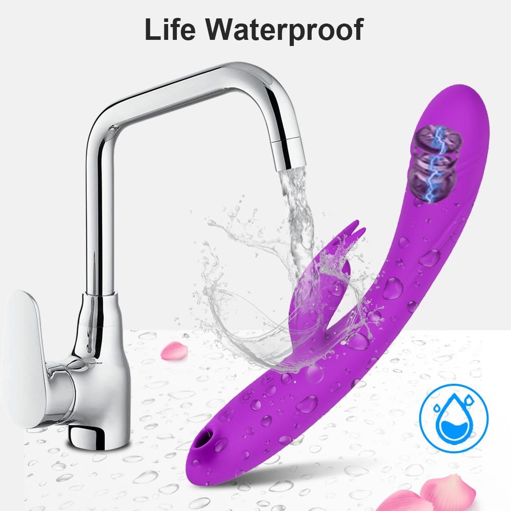 3 In 1 G Spot Rabbit Vibrator Clitoris Sucker Dildo Sucking Vibrator Women Vacuum Stimulator Sex Toys for Adults