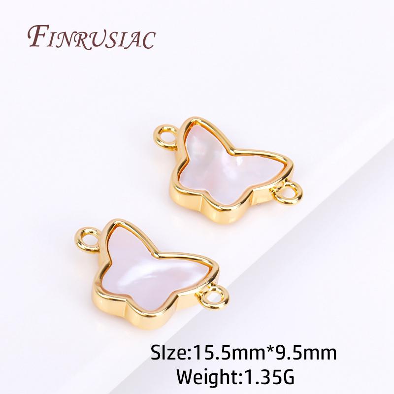 Wholesale Connector Charms DIY Accessories 18K Real Gold Plated Shell Geometry Design Connector Pendants For Necklace Making