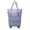 [Foldable Travel Bag] 3-Layer Extra-Large Foldable Travel Bag with Wheels | Nylon Luggage for Daily Commute & Moving