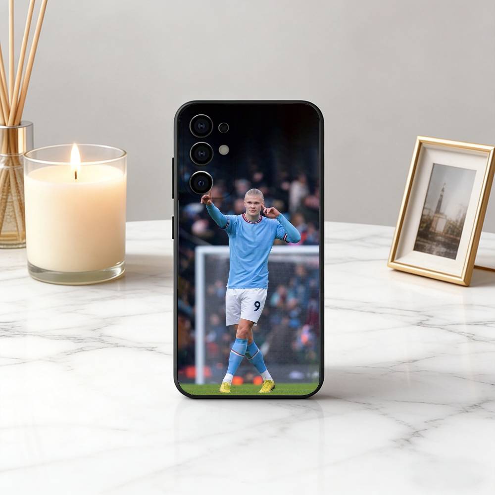 Football E-Erling H-Haaland-EH Phone Case Black Silicone Soft For Samsung S25,S24,S21,S22,S23,S30,Ultra,S20,Plus,Fe,Lite