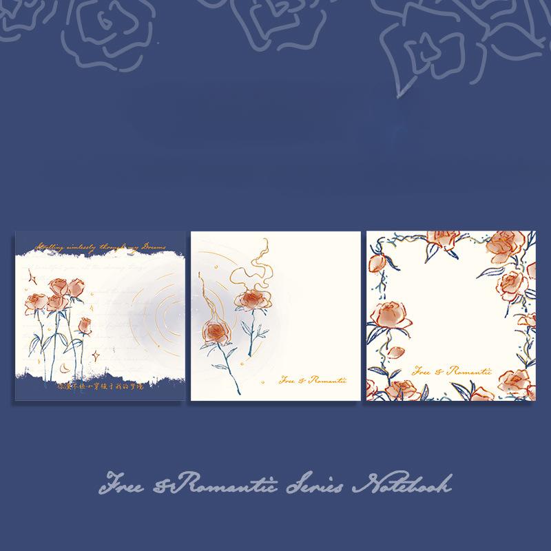 

60 шт./набор Самоклеящиеся заметки с тиснением фольгой, узор «Розы», красные, розовые, ретро, бумага для сообщений, бумага для заметок, материал для мемо-журнала