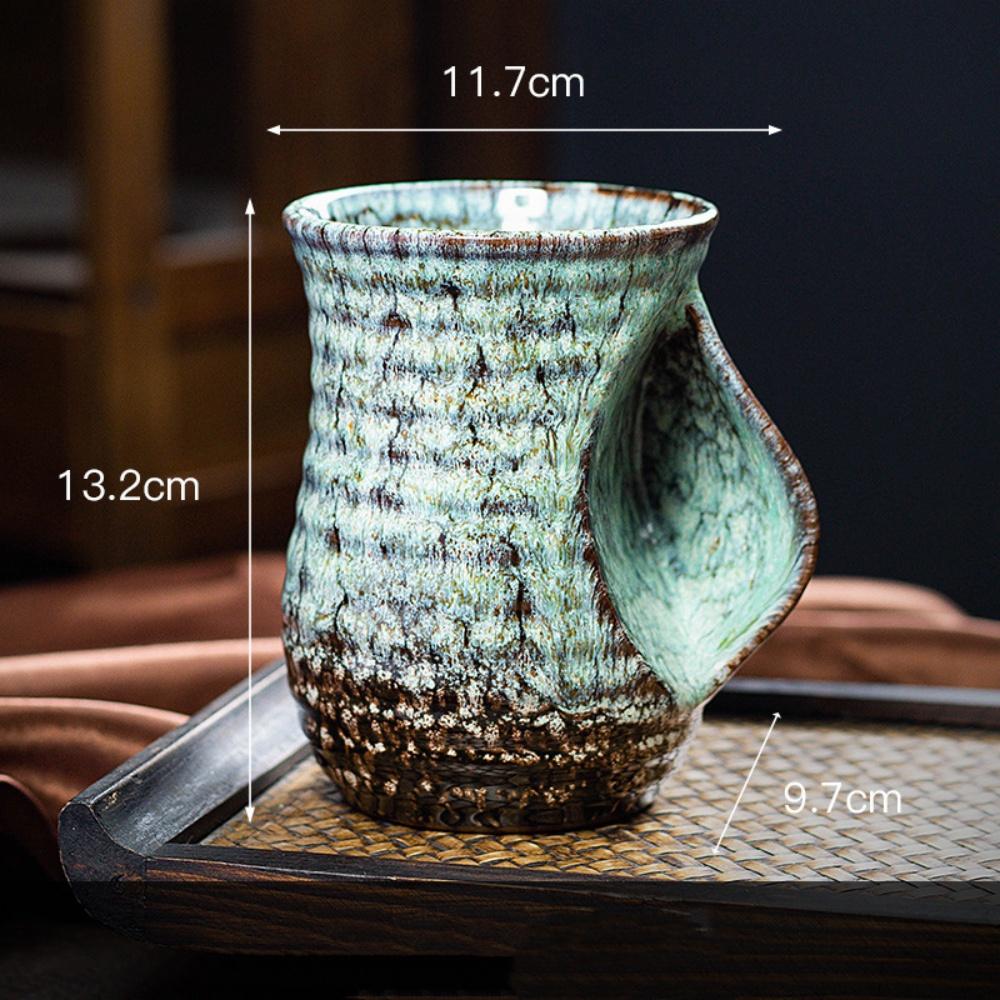 560ml Creative Ceramic Coffee Cup Colorful Warm Hand Mug Kiln Changed Pottery Tea Pot