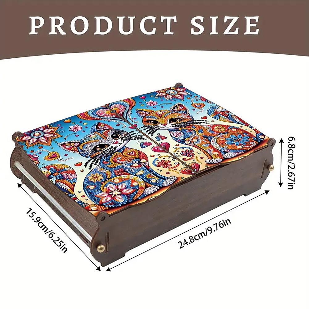 5D DIY Diamond Art Handmade Storage Box Partial Drill Crystal Mosaic Storage Container Crystal Storage Case Kit for Home Decor