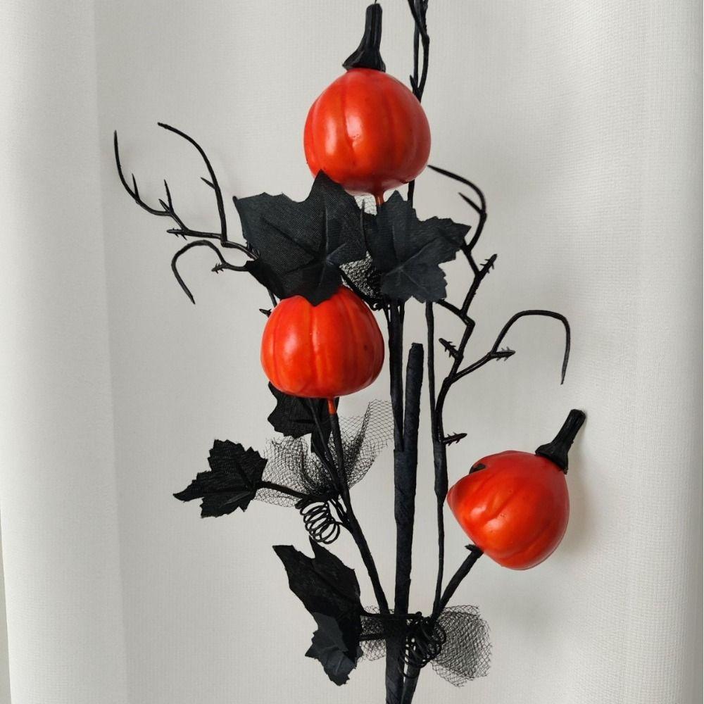 Maple Leaf Halloween Pumpkin Branch Realistic Pumpkin Stems  Happy Halloween Day