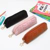 Colorful Crocodile Pattern PU Leather Pencil Case - Soft, Large Capacity, Zippered Storage Bag for Students
