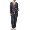 CoeFodMavo Pyjama d'intérieur Doux Long Long et Mignon et Doux avec Polaire Jacquard Uni et Léger pour l'Automne et Ensemble pour Femmes,
