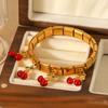 Cherry elastic chain bracelet, light luxury niche design titanium steel bangle, fruit jewelry