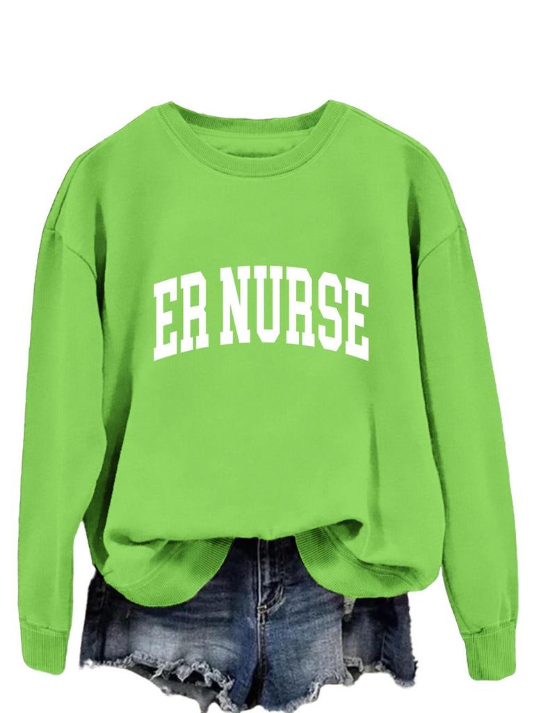 Spring-Fall ER Nurse Hoodie - Casual Round Neck Top