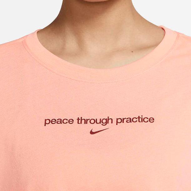 Nike Letter Round Neck Pullover Short Sleeve T-Shirt Women T-Shirt Pink DJ6236-693