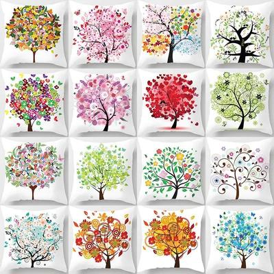 Lebensbaum Kissenbezug 45x45 Polyester Schönheitskissenbezug Bequemer Kissenbezug Heimdekoration Kissenbezüge 40902P