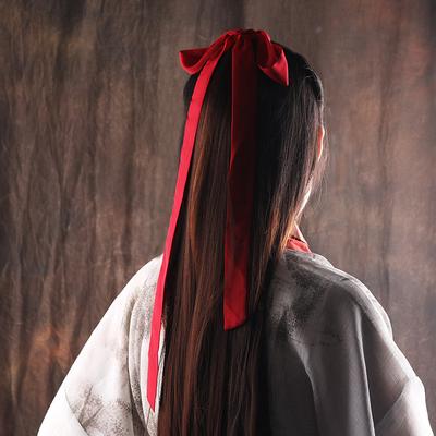 Retro Chinesische Hanfu Rote Chiffon-Haarbänder für Haare Kopfschmuck Haaraccessoires Tiara Haarbänder Kostümdeko Kopfschmuck Haargummi