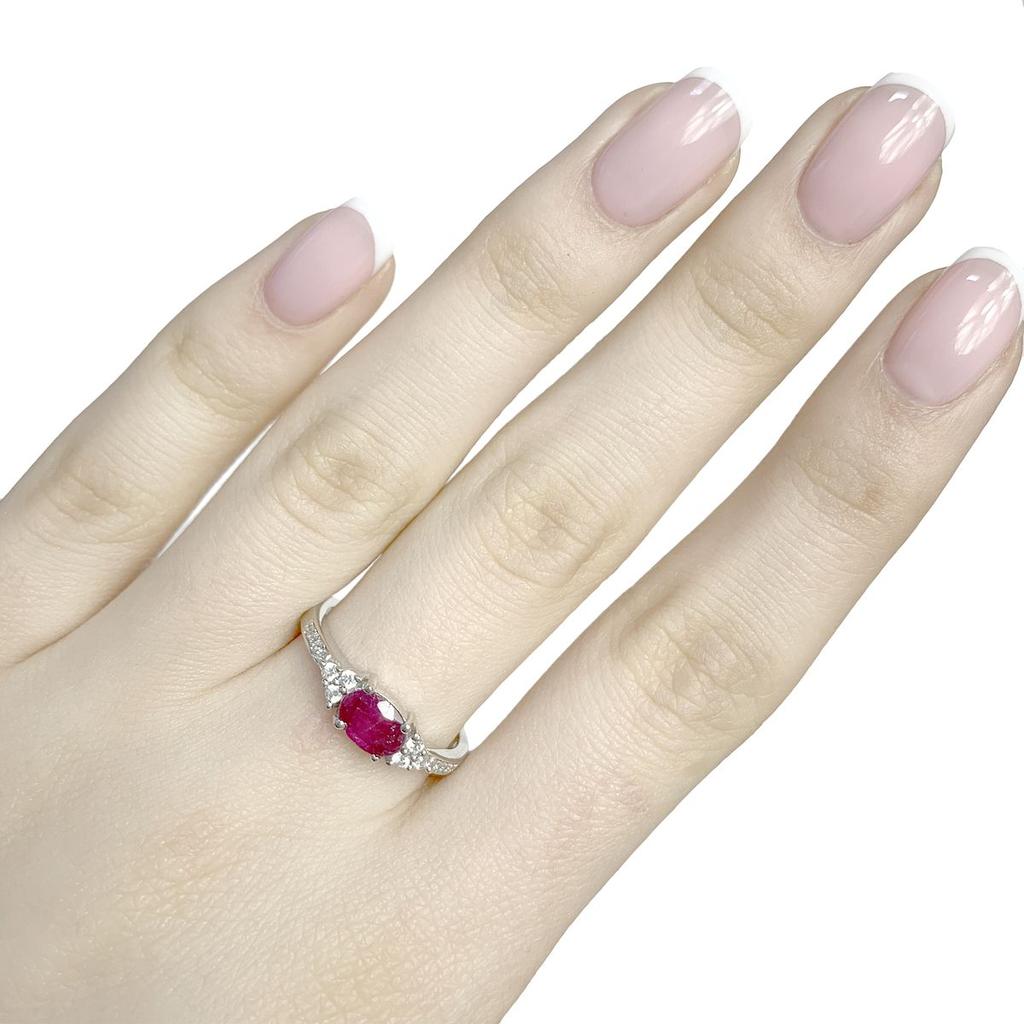 Silver Ring with Natural Ruby, Product Weight 2.36 G (1947029)