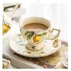 3pcs/set Vintage Coffee Cup Set,Tea Service - 2 Tea Cups, 1 Tea Pot,afternoon Tea, Lemon Butterfly Decorative CeramicTea Cups and Saucer for Home