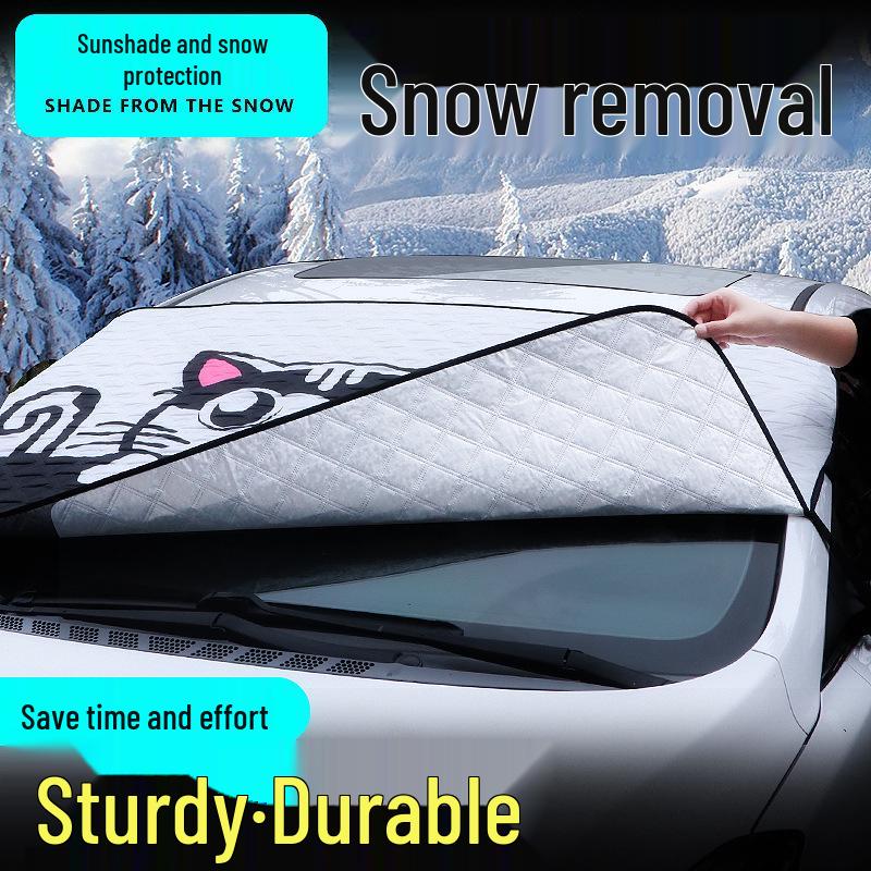 Winter Cartoon Car Sunshade Frost Protector for Front Windshield