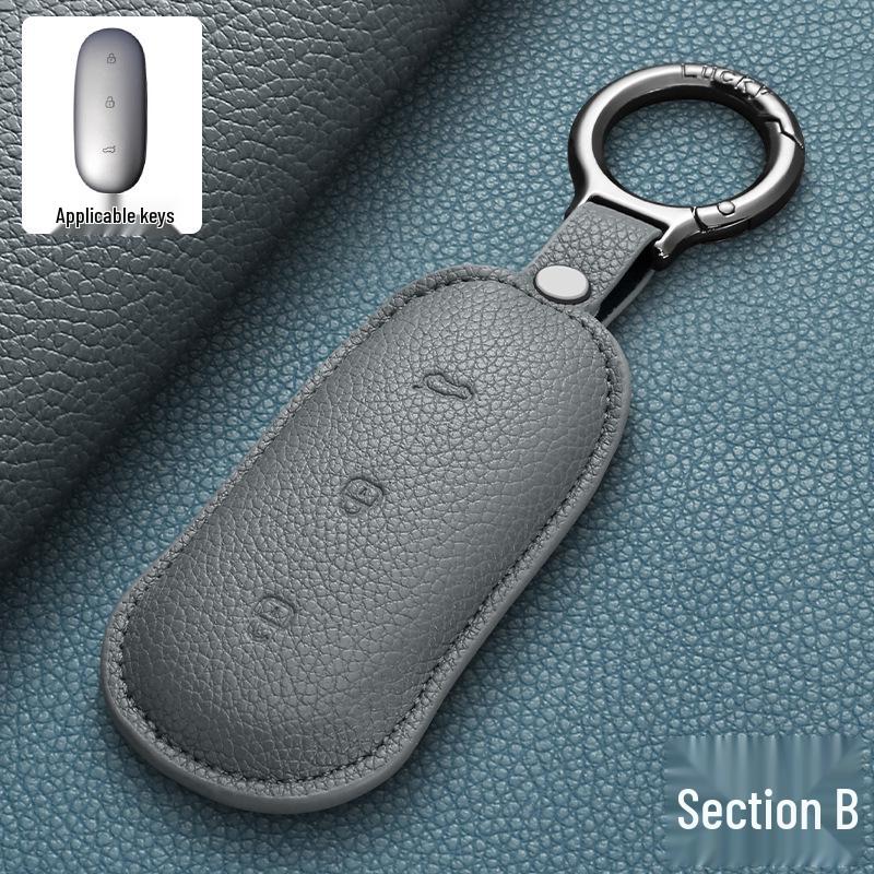 Li Auto L9/L8/L7 Lychee-Pattern Key Case: Remote Key Protective Shell and Fastener