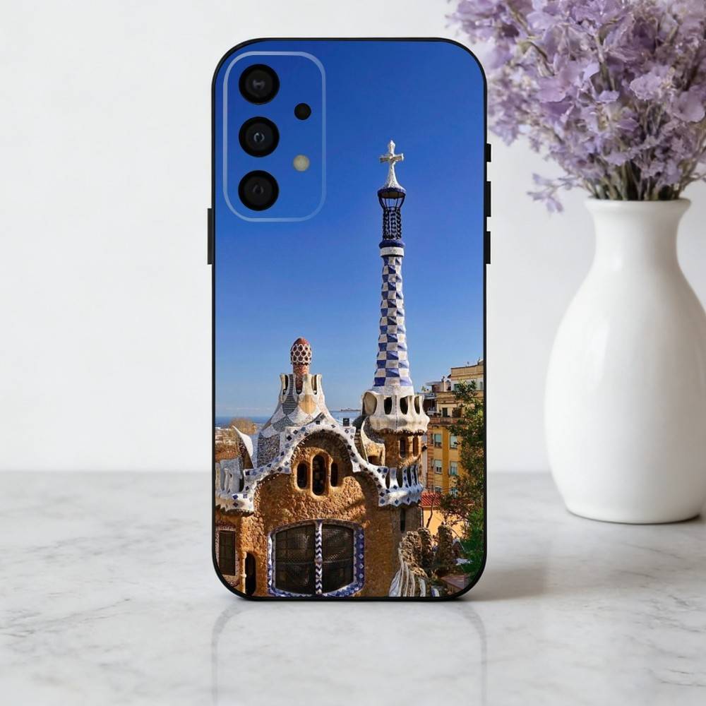 A-Architectural scenery of B-Barcelona Phone Case For Samsung Galaxy A73,A72,A71,A70,A53,A52,A51,Soft Silicone Black Cover