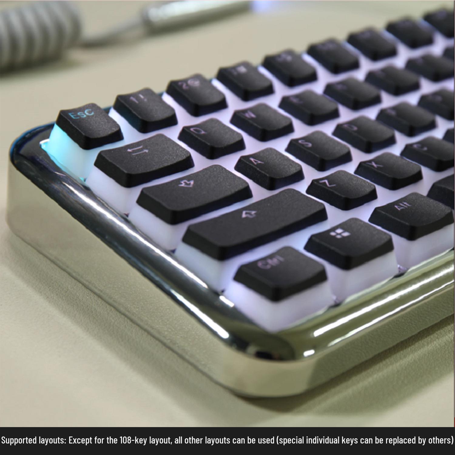 

Пудинг из молока с двойной кожицей Прозрачные кастомные колпачки для клавиш - Подходят для клавиатур с 61/68/87/98/100/108 клавишами