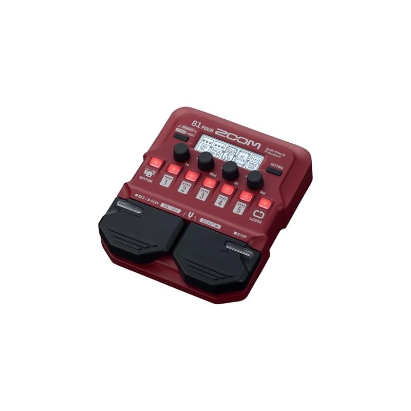 ZOOM B1 FOUR Bass Multi-Effects Pedal (Red)