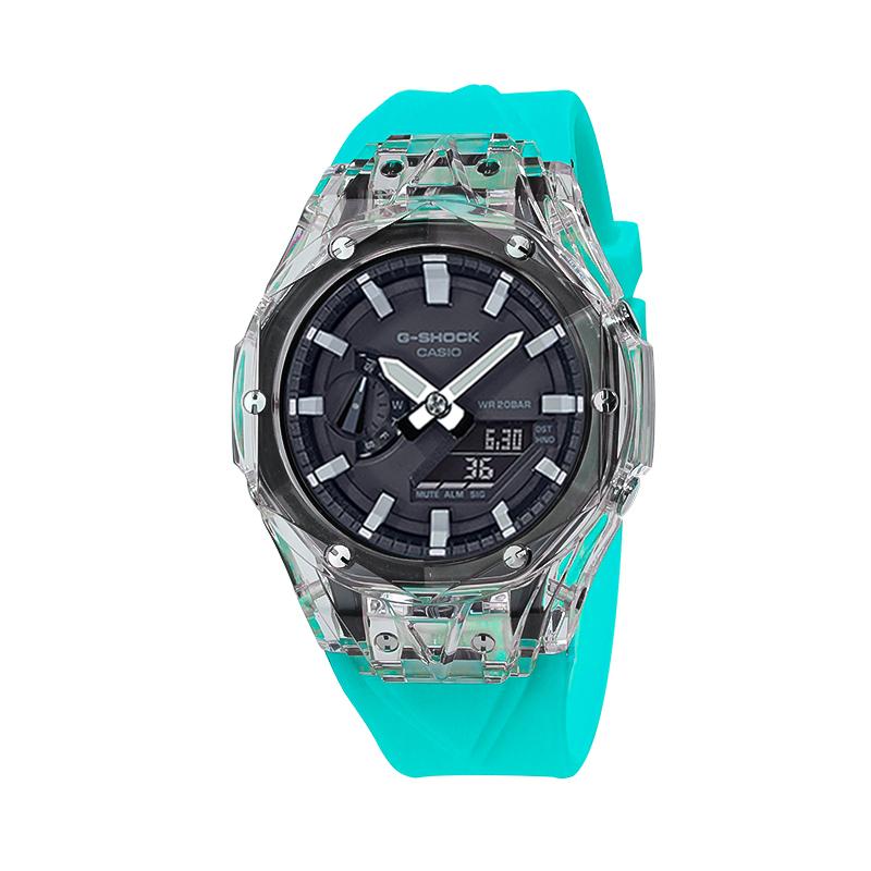 CASIO Unisex Liquid Crystal/Analog Dual Display Series Black Watch GA-2100-1A(Watch4--)